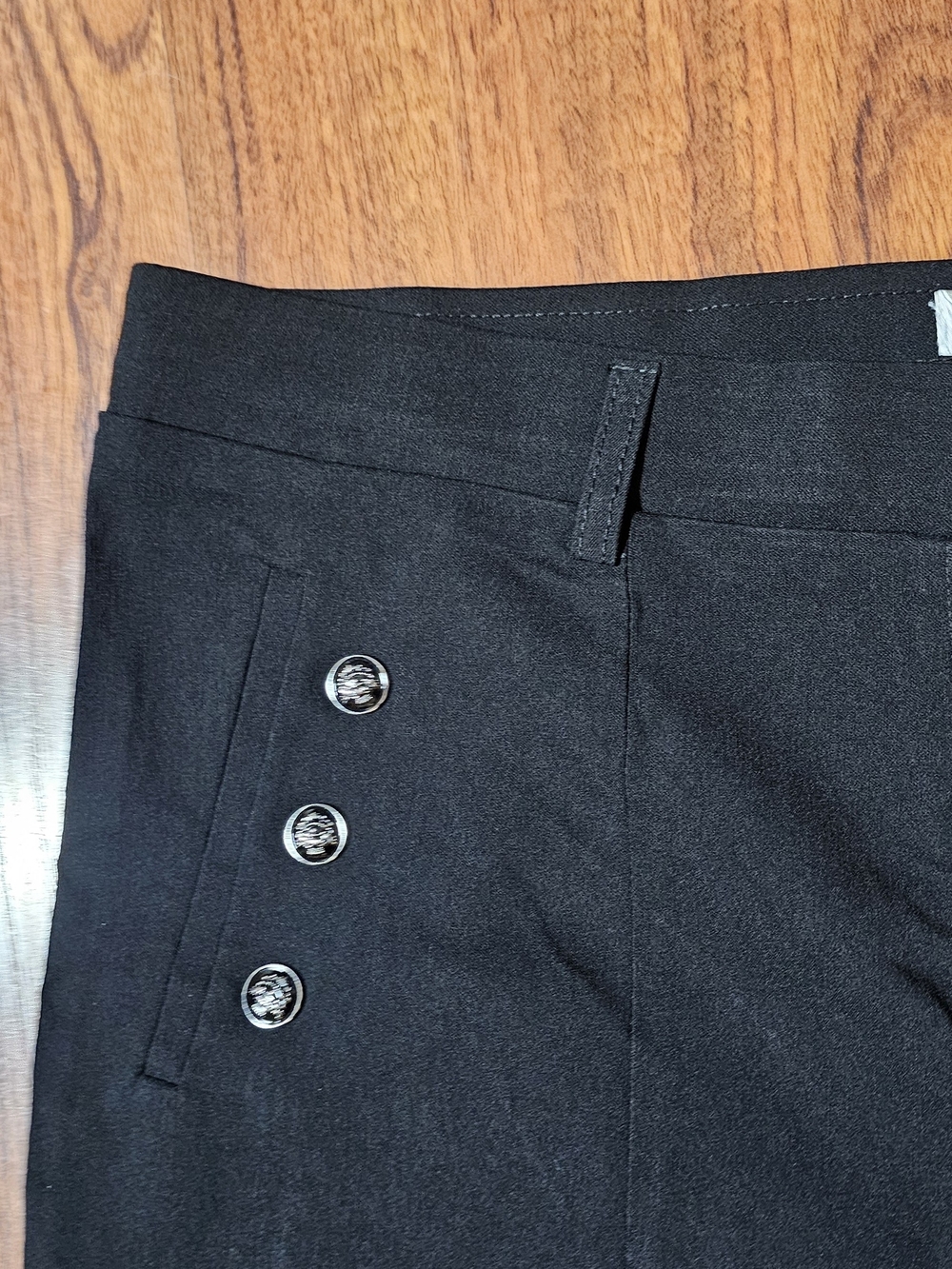 89th & Madison Black Women's Dress Pants with Silver-Tone Buttons - Picture 2 of 8